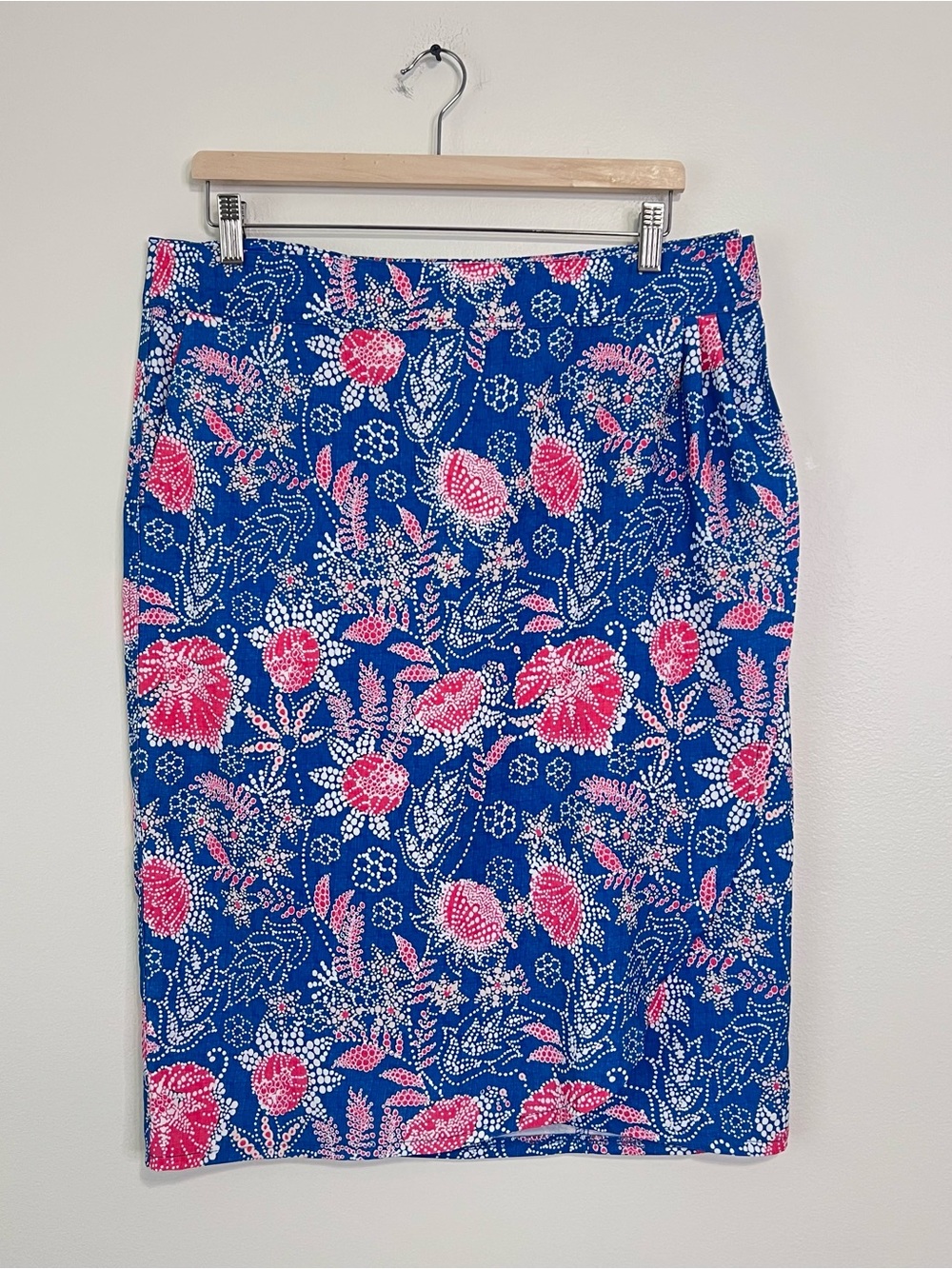 RipSkirt Hawaii La Boheme Blue Floral Wrap Travel Mini Skirt Size L Coverup - Picture 3 of 10